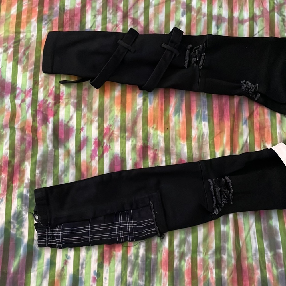 SOLD patch strap black skinny pant XS S - Picture 7 of 7